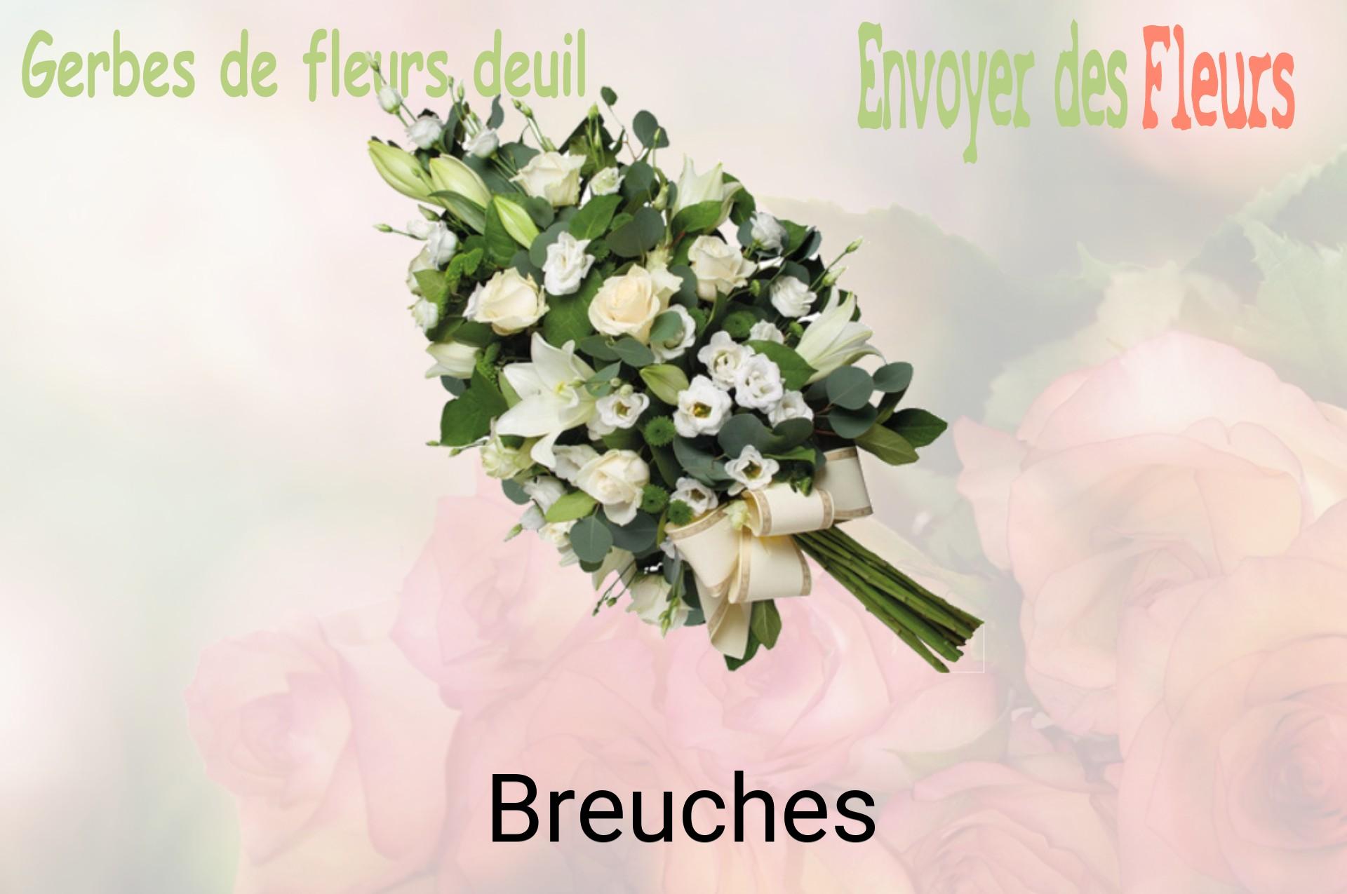 Gerbe de fleurs de deuil livrée à Breuches